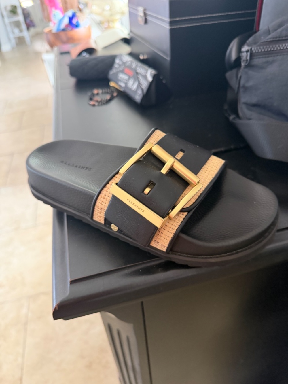 AllSaints Ellie Raffia Slider Sandals – Chic Comfort! - Picture 3 of 3